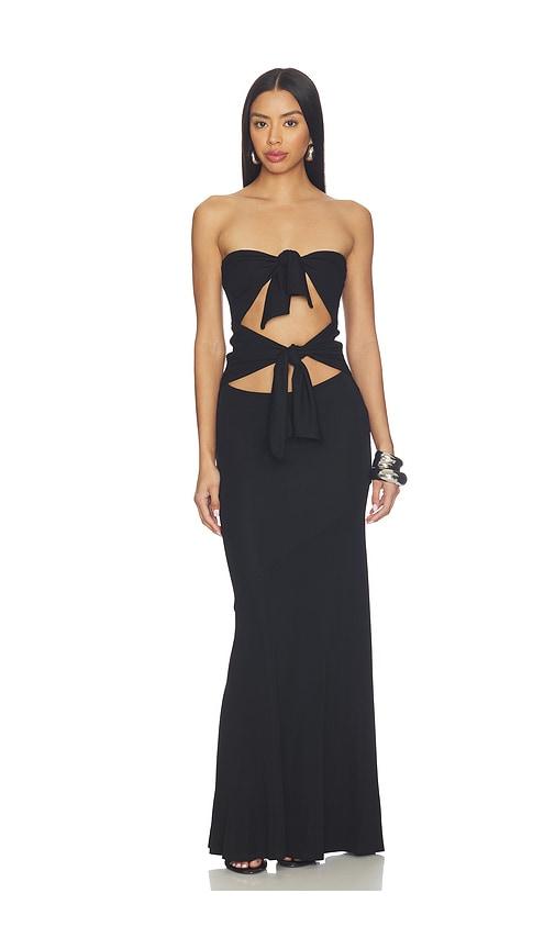 lovers and friends sarai maxi dress in black.