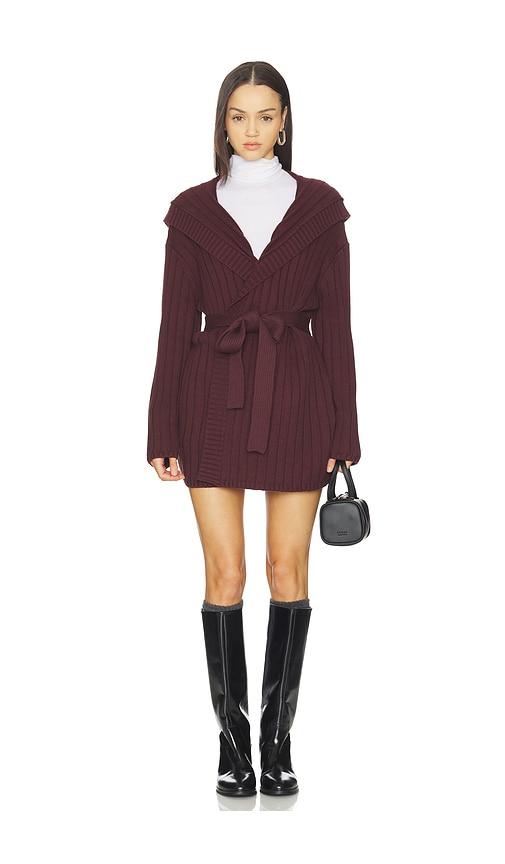 lovers and friends sariah wrap cardigan in burgundy.