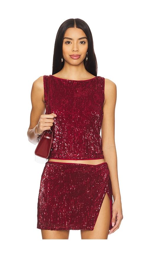 lovers and friends selma top in burgundy.