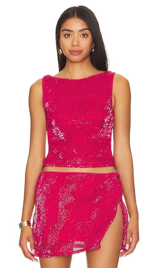 lovers and friends selma top in fuchsia.