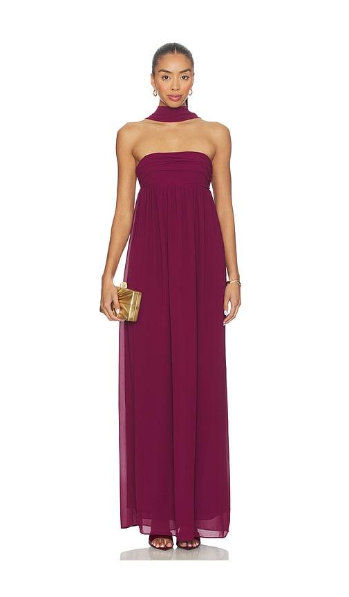 lovers and friends soleil gown in wine.