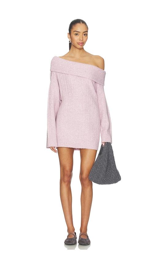 lovers and friends sora off the shoulder mini dress in pink.