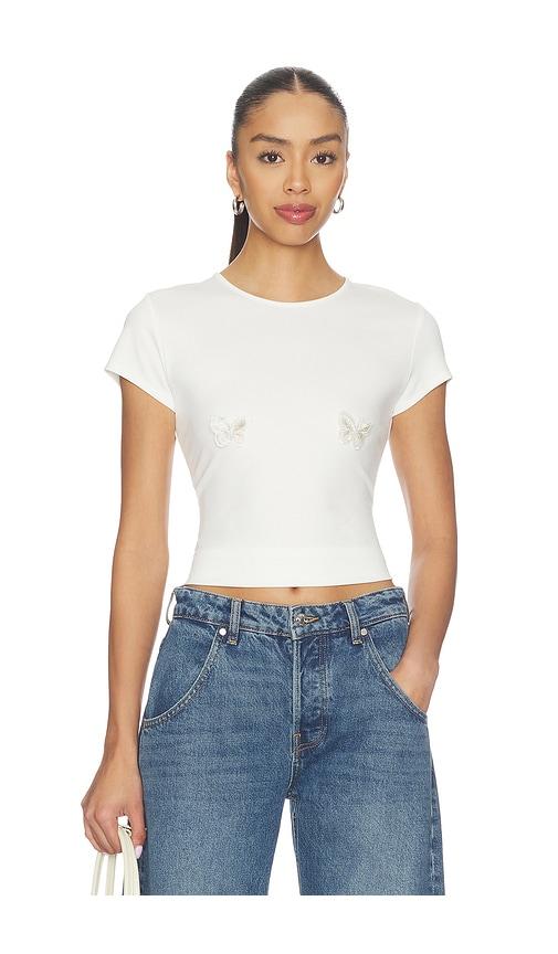 lovers and friends stacey tee in white.
