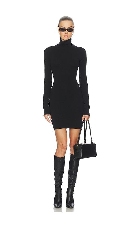 lovers and friends steffi turtleneck mini dress in black.