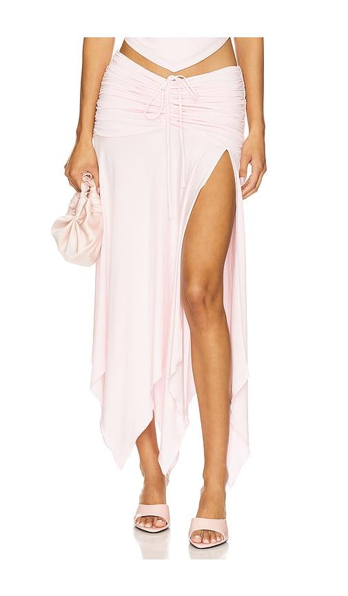 lovers and friends surya midi skirt in pink.