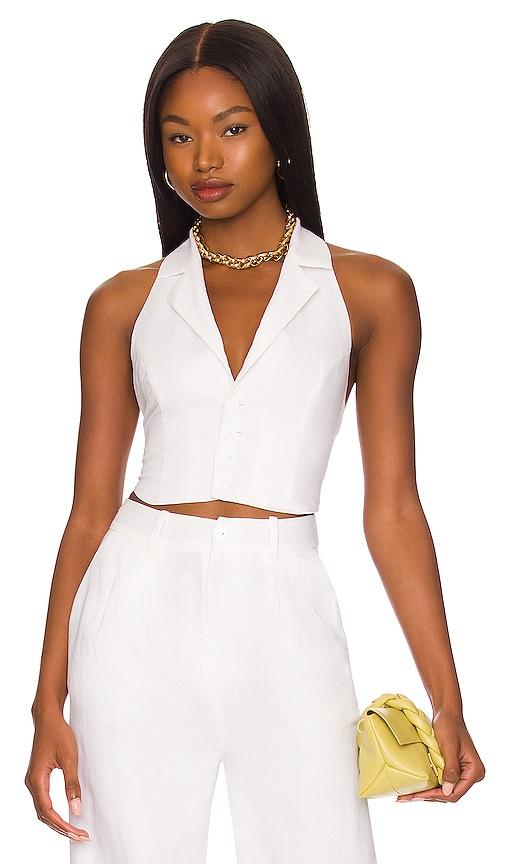 lovers and friends sydney vest in white.
