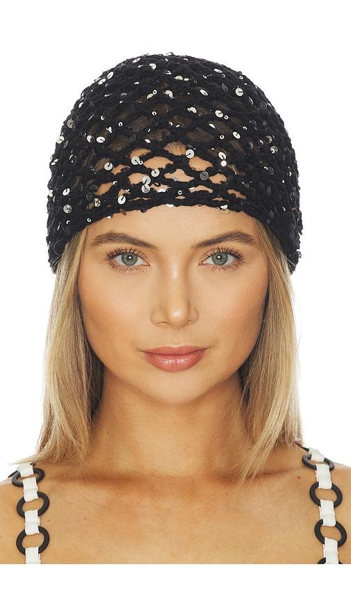 lovers and friends tanya crochet hat in black.