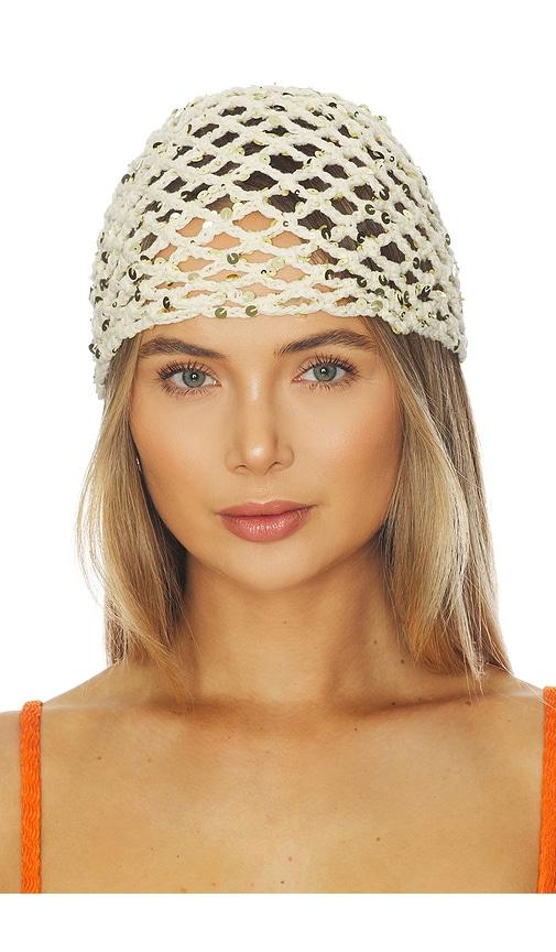 lovers and friends tanya crochet hat in cream.