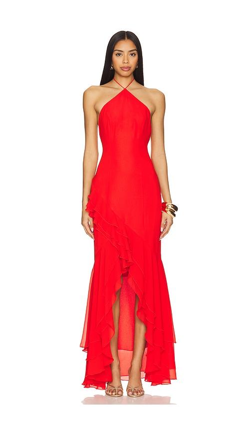 lovers and friends tanya gown in red.