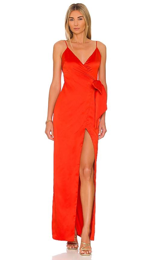 lovers and friends the mackenzie gown in red.