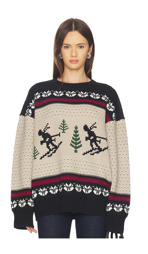 lovers and friends theo fairisle sweater in black.