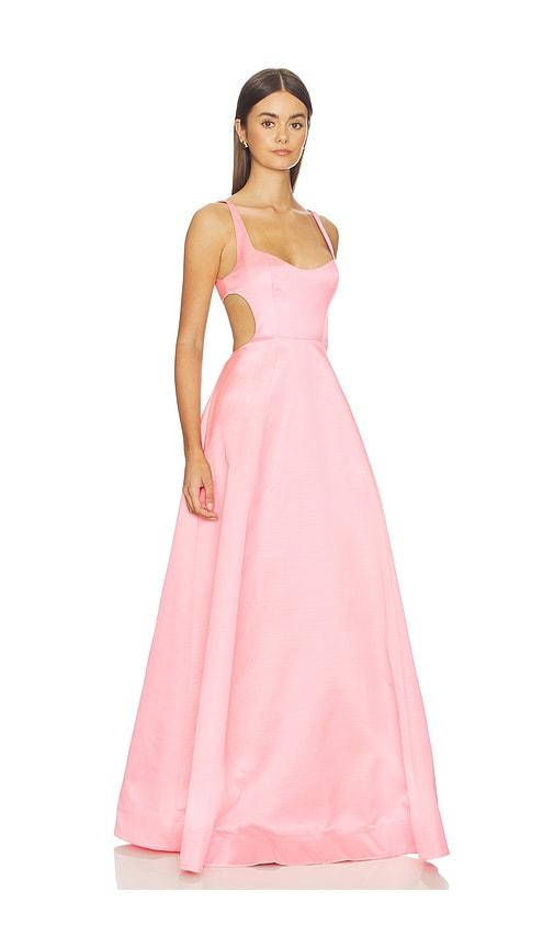 lovers and friends vienna gown in pink.