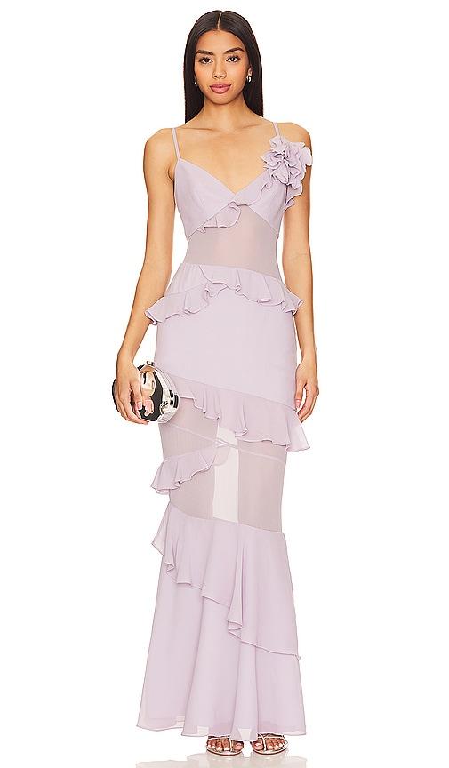 lovers and friends wisteria gown in lavender.