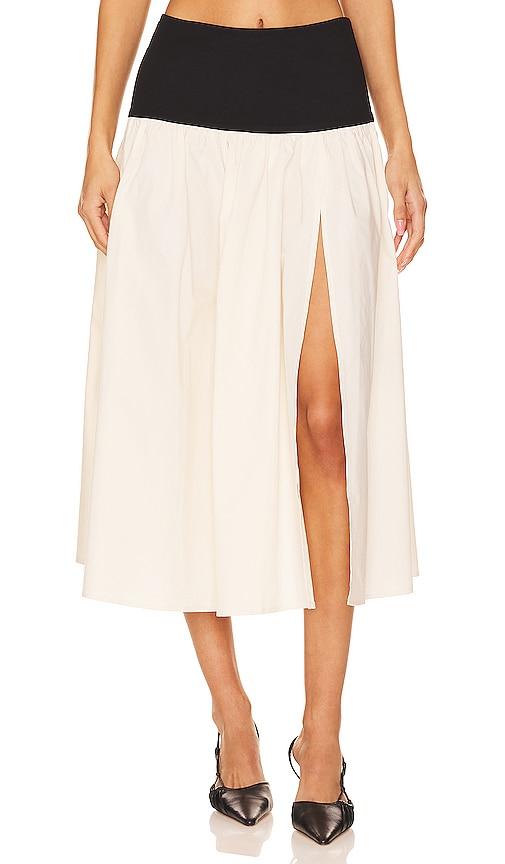 lovers and friends x anja dujakoviä mac midi skirt in black, white.