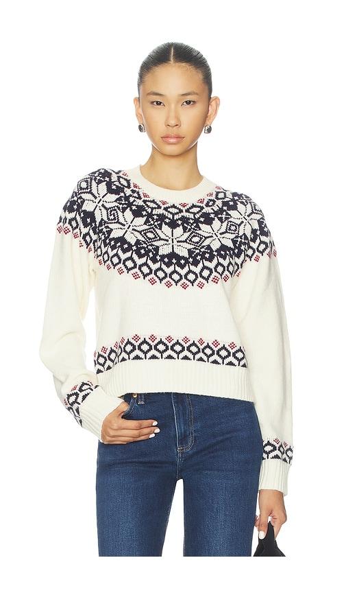 lovers and friends x christina elezaj calix fair isle sweater in cream.