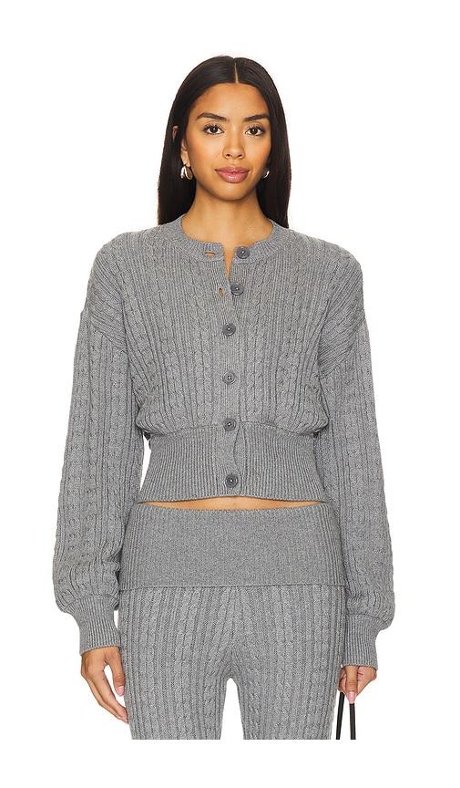 lovers and friends x emily gemma bessie cardigan in grey.