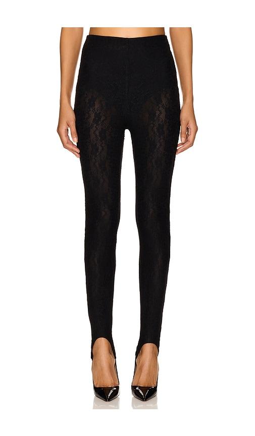 lovers and friends x emma rose gwen lace stirrup pant in black.