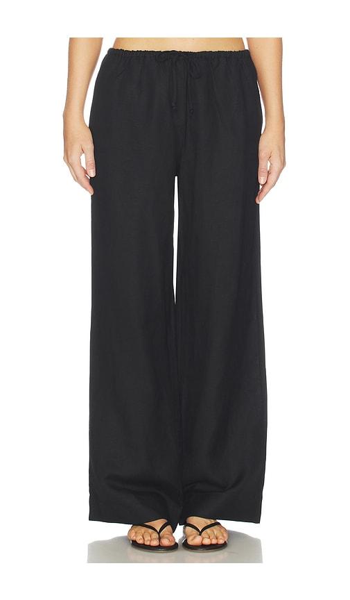 lovers and friends x ivana ramirez lexa linen pant in black.