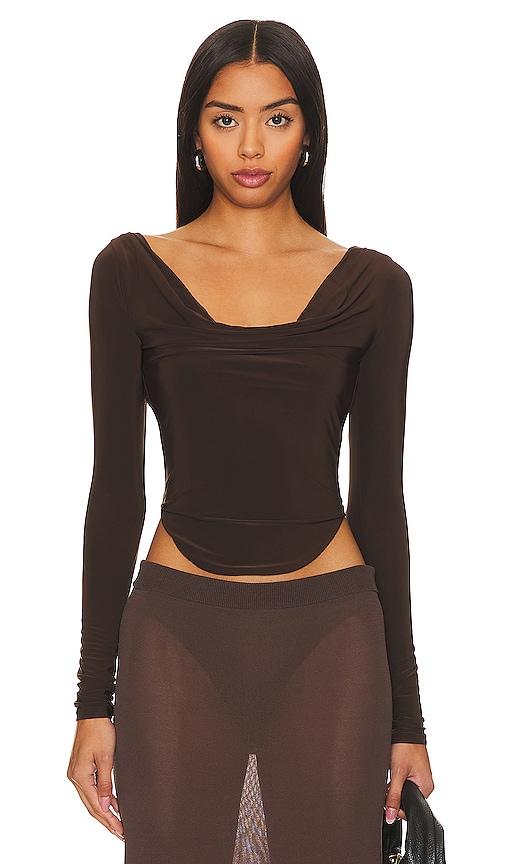 lovers and friends xander top in chocolate.