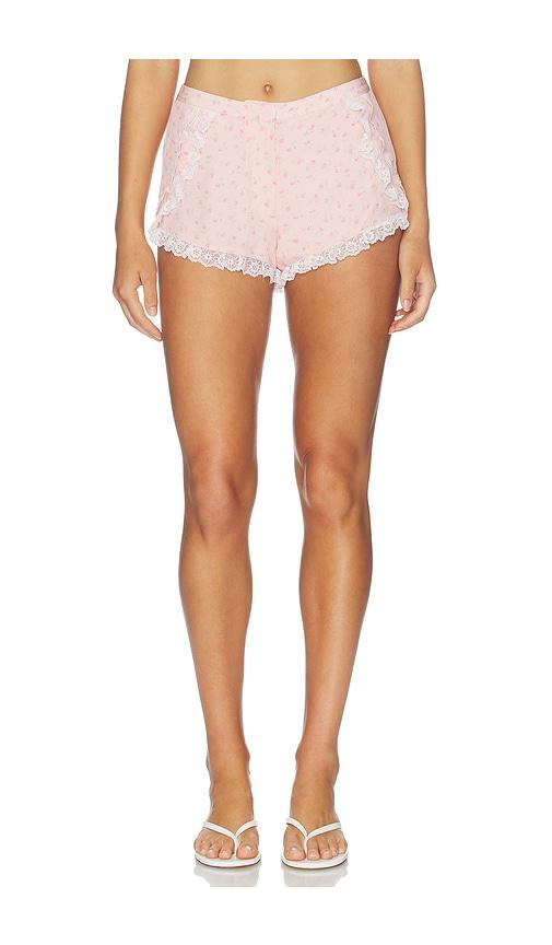 loveshackfancy adna short in pink.