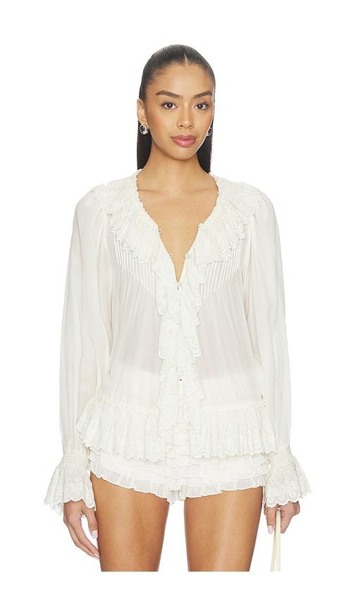 loveshackfancy avee top in cream.