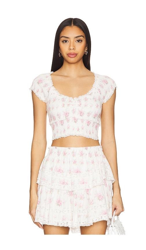 loveshackfancy cambron top in white.