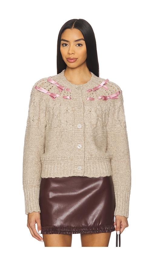 loveshackfancy clementian cardigan in ivory.