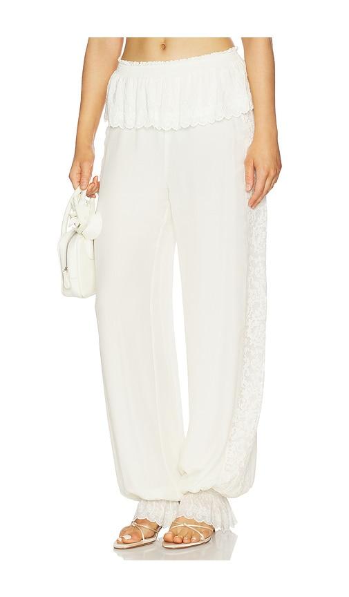 loveshackfancy clyra pants in cream.