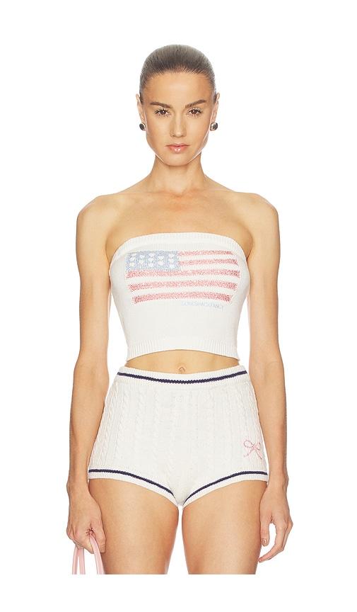 loveshackfancy deserae tube top in multi.
