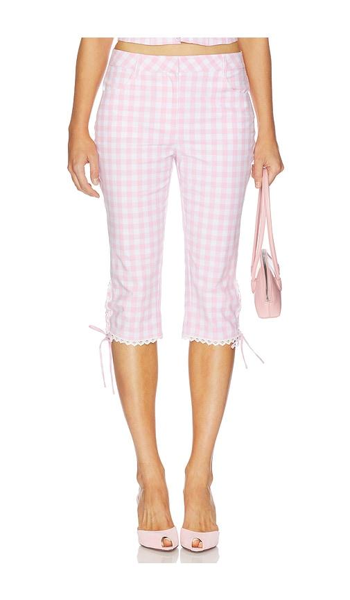 loveshackfancy elarose pant in pink.