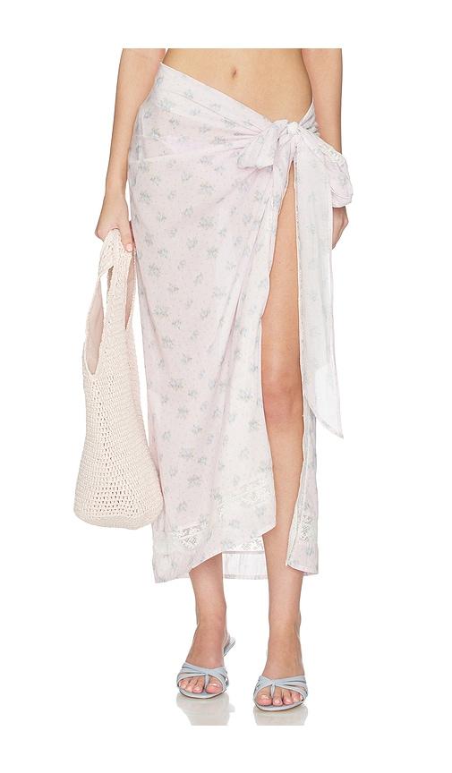 loveshackfancy emabella pareo skirt in lavender.