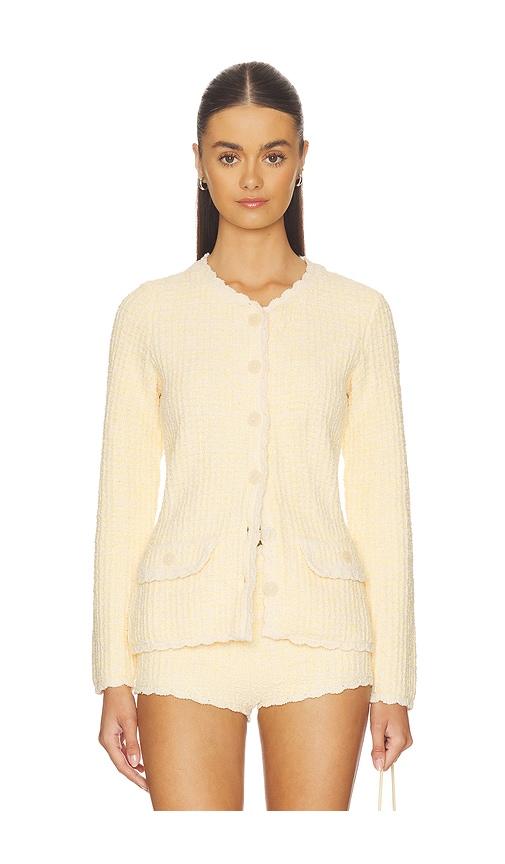 loveshackfancy gaililee cardigan in lemon.