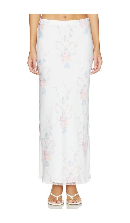 loveshackfancy kalo skirt in white,pink.