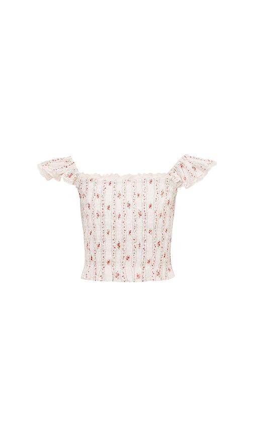 loveshackfancy kids caspia top in red.