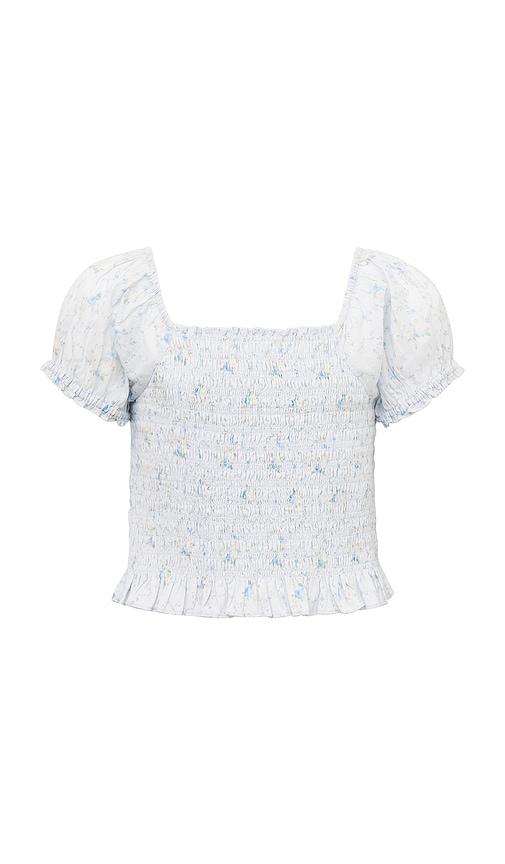 loveshackfancy kids fabielle top in baby blue.