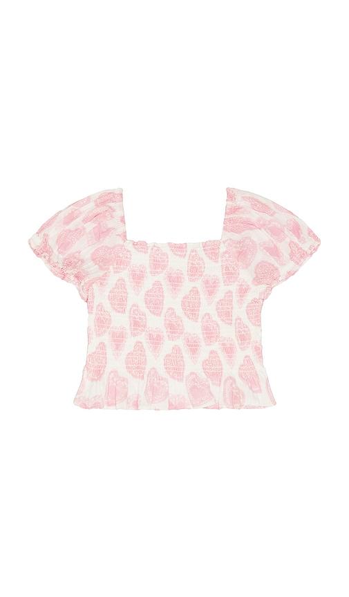 loveshackfancy kids fabielle top in pink.