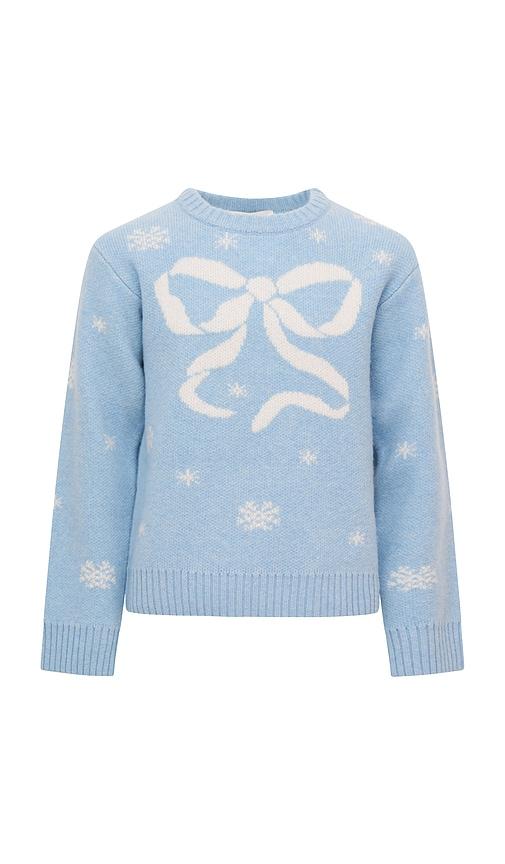 loveshackfancy kids mintley pullover in baby blue.