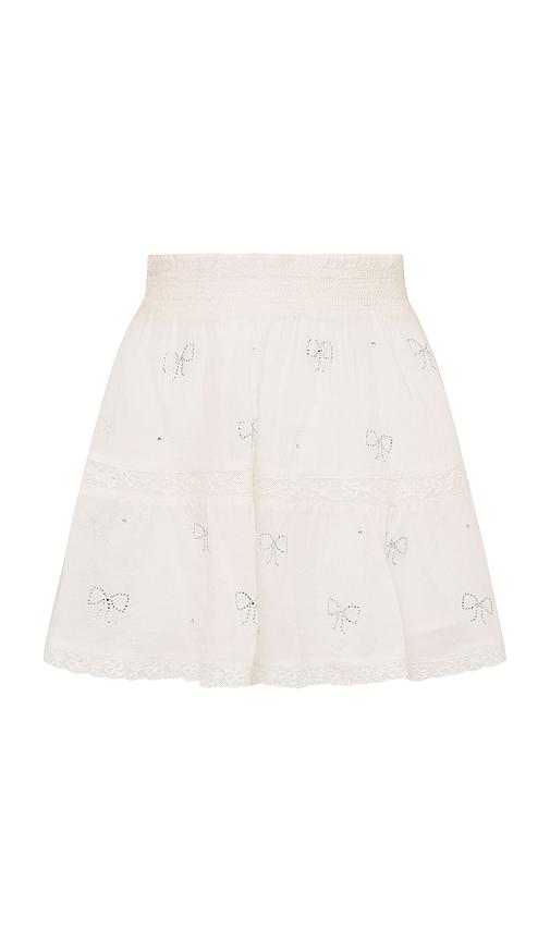 loveshackfancy kids silano skirt in white.