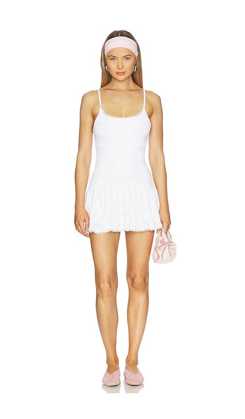 loveshackfancy leala dress in white.