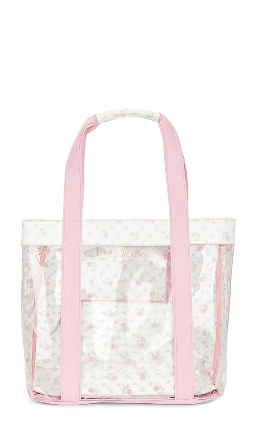 loveshackfancy marjorie tote bag in white,pink.
