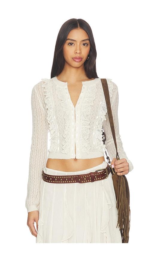 loveshackfancy melisse cardigan in cream.