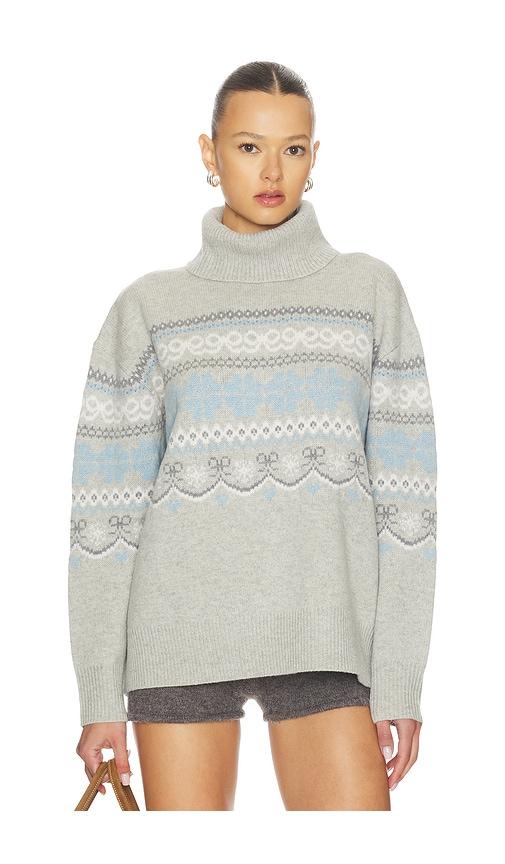 loveshackfancy mirin turtleneck sweater in grey.