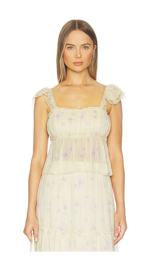 loveshackfancy siena top in lemon.