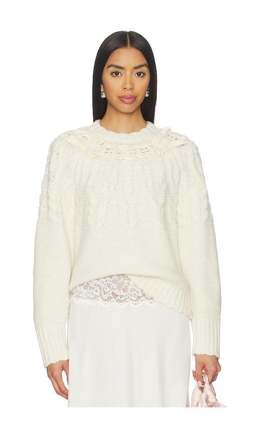 loveshackfancy sloanna pullover sweater in ivory.