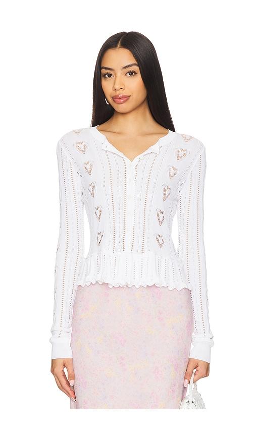loveshackfancy thalia cardigan in white.
