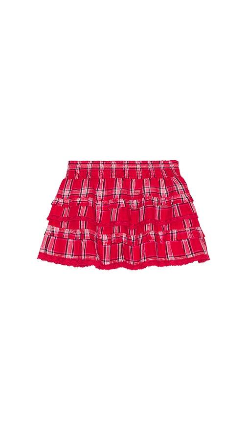 loveshackfancy tween billie skirt in red.