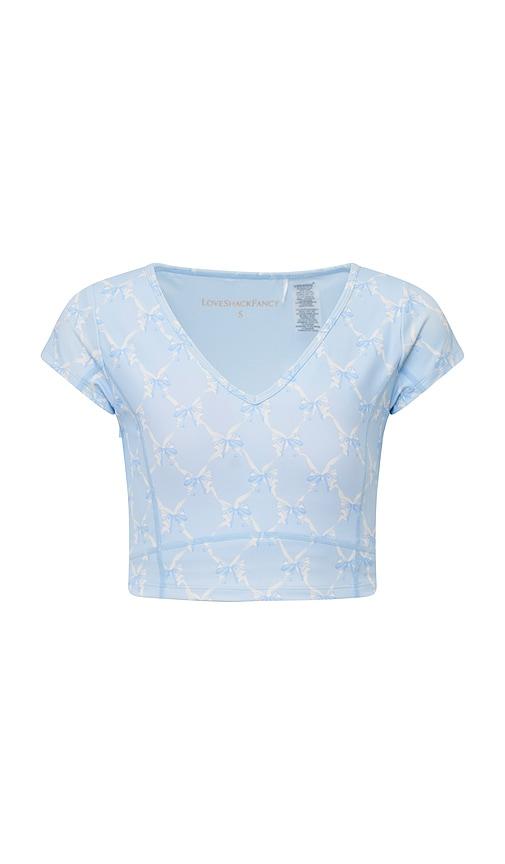 loveshackfancy tween cherrily top in blue.