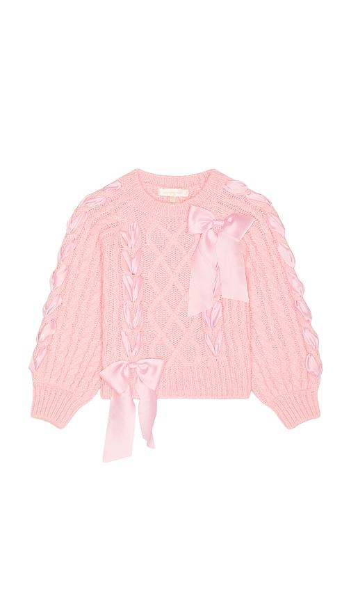 loveshackfancy tween doria pullover in white.