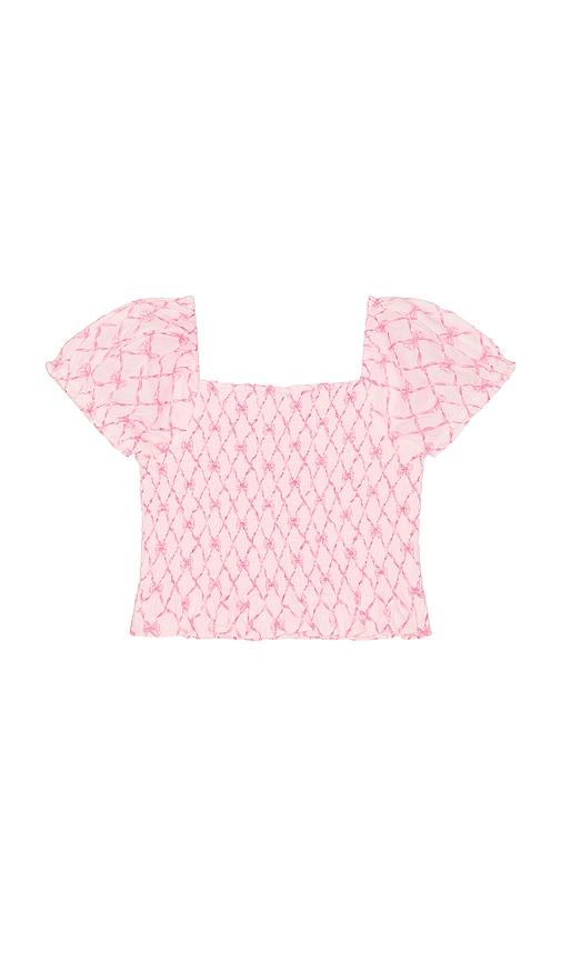 loveshackfancy tween fabielle top in pink.