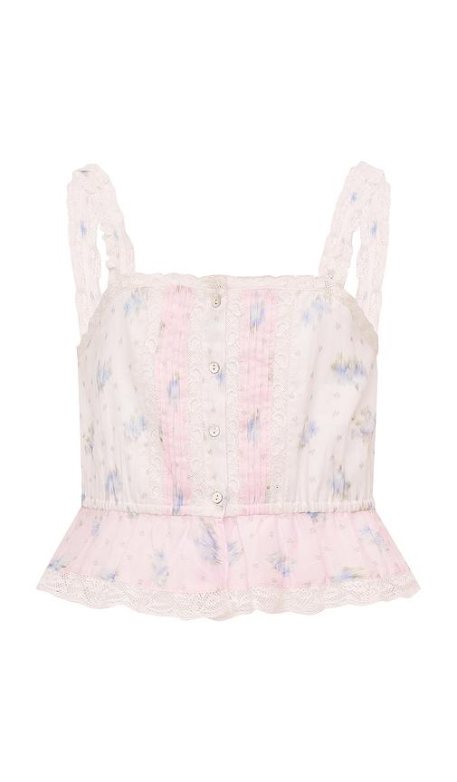 loveshackfancy tween jessamine top in pink.